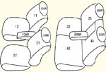 GE系2列目中央枕無し/2列目中央肘掛け有り[H22/10〜H24/5のグレードX]用 セット内容イメージ図