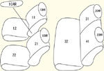 K12系後期（H19/6〜）2列目背もたれ左右分割型用 セット内容イメージ図