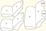 1列目全席分・2列目全席分・枕カバー2個 セット内容イメージ図